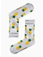 Beyaz Ananas Tasarım Soket Çorap - Görsel 2