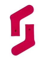Çilek Nakışlı Pembe Tenis Spor Çorap - Görsel 2