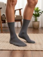 Dört Mevsim Bambu Klasik Melanj Gri Erkek Soket Çorap