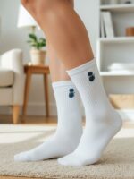 Kedi Nakışlı Tenis Spor Çorap