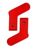 Kırmızı Kiraz Nakışlı Tenis Spor Çorap - Görsel 2