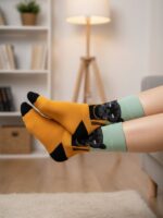 Kolyeli Kaplan Tasarım Soket Çorap