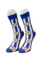 Mavi Çizgili Donut Tasarım Soket Çorap - Görsel 2