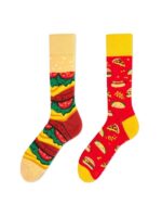 Sağlı Sollu Fast Food Desen Soket Çorap - Görsel 2