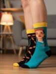 Sağlı Sollu Rastalı Kadın Desenli Soket Çorap