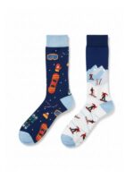 Sağlı Sollu Snowboard Desenli Soket Çorap - Görsel 2