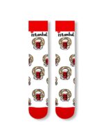 Simit ve Çay Desenli İstanbul Temalı Soket Çorap - Görsel 2