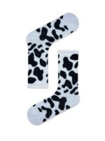 Siyah Benekli İnek Tasarım Spor Tenis Çorap - Görsel 2