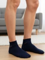 Strip Lacivert Dört Mevsim Bambu Erkek Patik Çorap