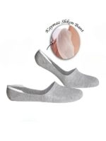 Unisex Bambu Melanj Gri Görünmez Babet Çorap - Görsel 2