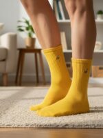 Unisex Sarı Muz Nakışlı Spor Çorap