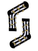 Siyah Çizgili Muz Tasarım Soket Çorap - Görsel 2