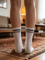 Mother F.cker Desenli Bilek Arkası Spor Tenis Çorap