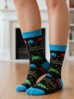 F.ck Off I am Gaming Desenli Renkli Soket Çorap