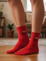 Kırmızı Kurabiye Canavarı Tasarım Soket Çorap