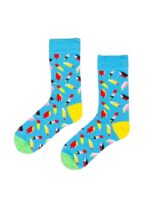 Mavi Ice Cream Tasarım Soket Çorap - Görsel 2