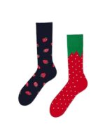 Sağlı Sollu Çilek Desenli Soket Çorap - Görsel 2