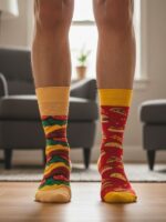 Sağlı Sollu Fast Food Desen Soket Çorap