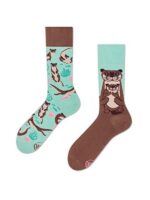 Sağlı Sollu Su Samuru Desenli Soket Çorap - Görsel 2