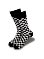 Siyah Beyaz Damalı Renkli Soket Çorap - Görsel 2