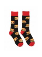 Siyah Zemin Hamburger Tasarım Soket Çorap - Görsel 2