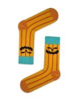 Turuncu Şeritli Bal kabağı Desenli Halloween Soket Çorap - Görsel 2