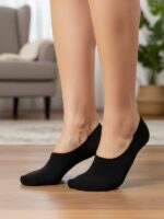 Unisex Bambu Siyah Görünmez Babet Çorap