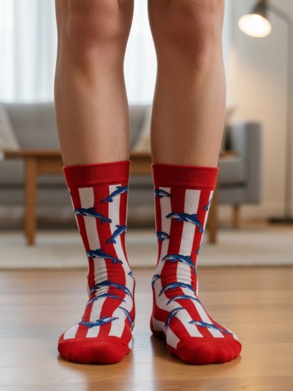 Yunus Balığı Tasarım Soket Çorap (1) Yunus Balığı Tasarım Soket Çorap - Görsel 1