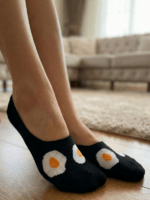 yumurta desenli slikon destekli unisex görünmez Çorap