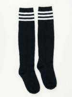 siyah zemin beyaz Çemberli diz Üstü Çorap