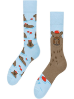 Sağlı Sollu Kapibara Desenli Soket Çorap - Görsel 3