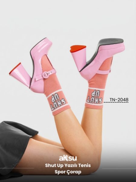 Shut Up Yazılı Tenis Spor Çorap