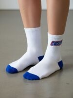 Suckers Yazılı Beyaz Mavi Tenis Spor Çorap