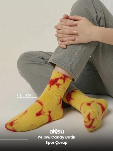 Yellow Candy Batik Spor Çorap